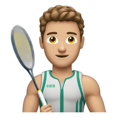 floh-white-man-badminton-muscle-brown-hair-one-arm sticker