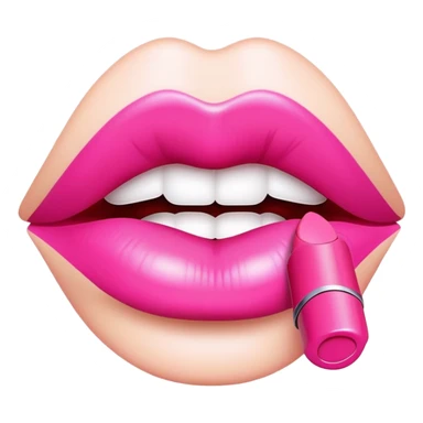 Lip stick kiss imprint pink  sticker
