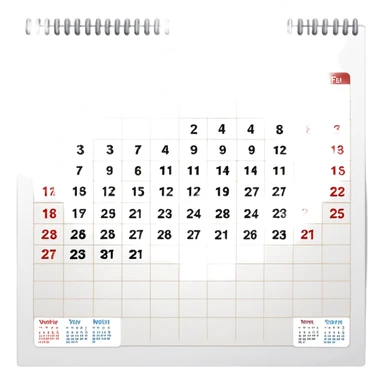 wall calendar with date sticker