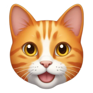 orange cat with mischievous face sticker