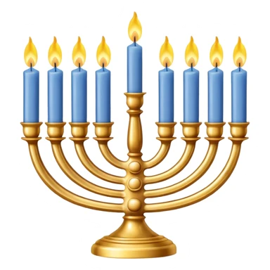 Gold Menorah with 8 candles sticker
