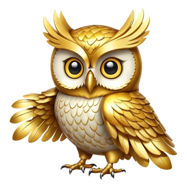 golden owl with shiny feathers sticker