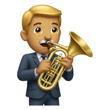 man playing trombone sticker