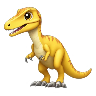 cute yellow velociraptor sticker