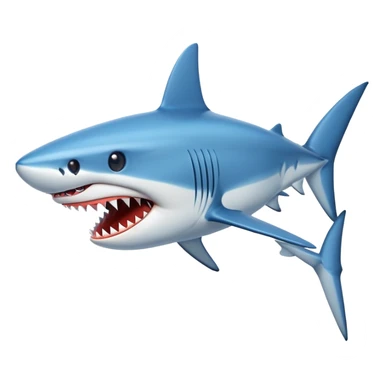 blue shark with sharp teeth sticker