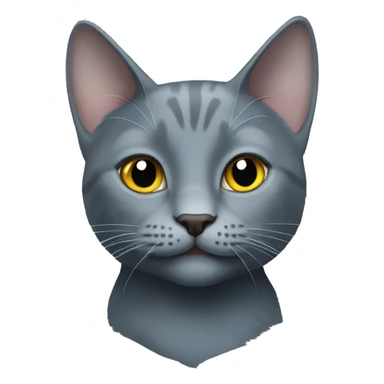 russian blue cat with smile sticker