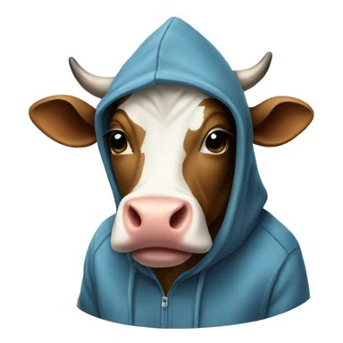 Cow wearing hoodie  sticker