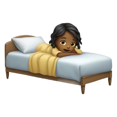 a little girl in a bed sick sticker