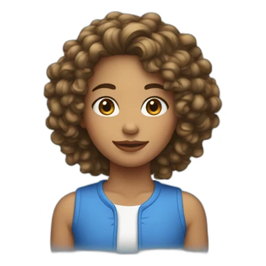 Fille au cheveux bouclés bleu  sticker