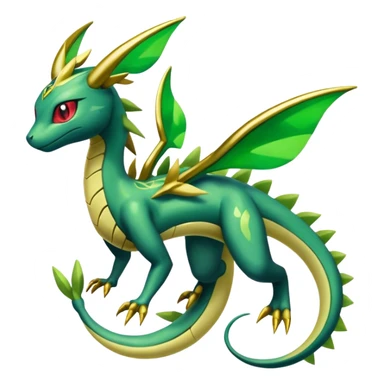 Shiny 4-legged Electrike-Rayquaza-Flygon-Virizion-Zygarde-Leafeon-fusion, full body sticker