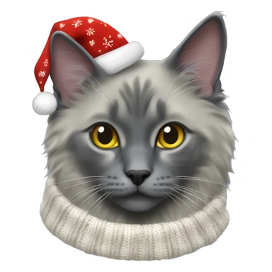 nebelung cat in christmas sweater sticker
