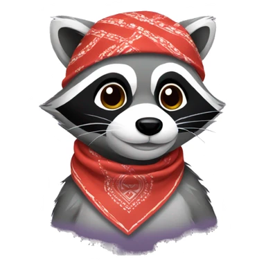 Raccoon with a bandana on  sticker