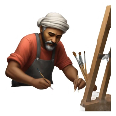 artista pintando sticker