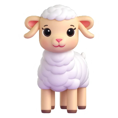 adorable lamb standing sticker