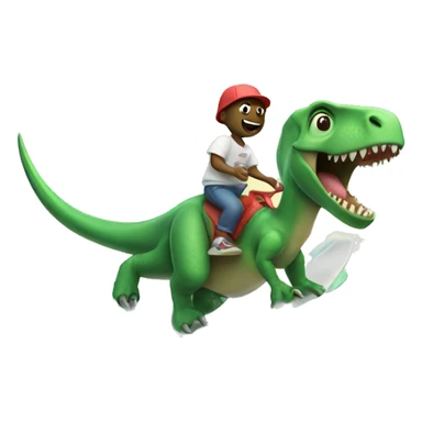 Dinosaur wearing a t shirt riding the waves sticker