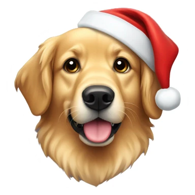 Golden retriever with Santa hat  sticker