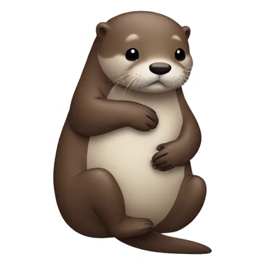 Otter hugging sticker