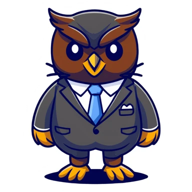 owl wearing a business suit sticker