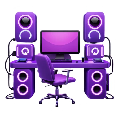 purple gaming setup sticker