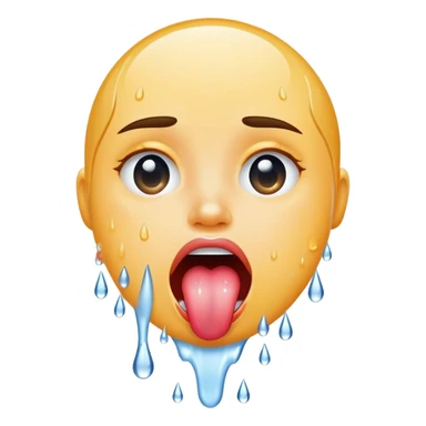 Sticking tounge out with water sticker