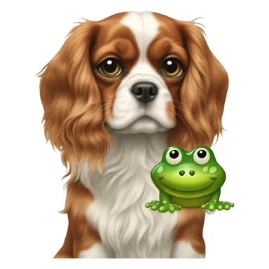 Cavalier dog and a frog sticker