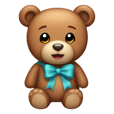 Teddy bear with a bow sticker