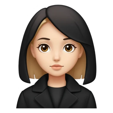 Girl wearing a black coat sticker