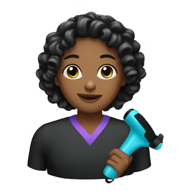 Black hair curler sticker