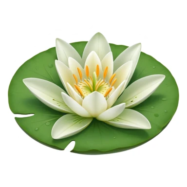 a pretty lily flower on a green circle lilypad sticker