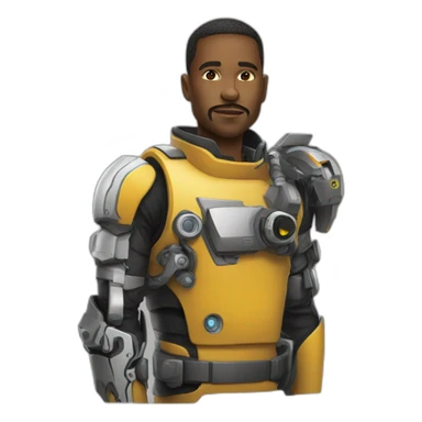 The emoji 🤘, but futuristic and robotic sticker