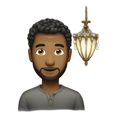 Men with a chandelier sticker