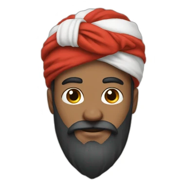 red white turban and brown beard sticker