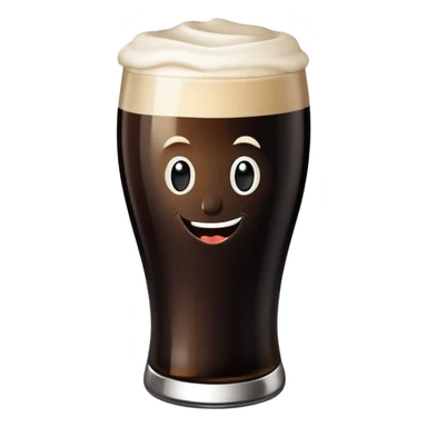 Pint of guiness with winking face sticker