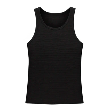 chic black ribbed tank top with tag hyperrealistic soft textures no background sticker