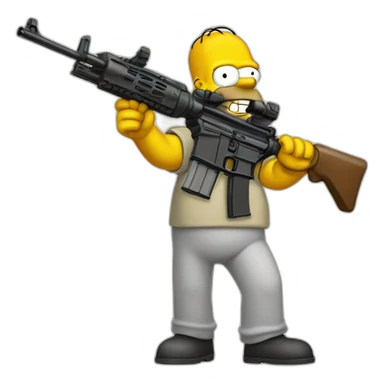 Homer Simpson tirant au fusil sticker
