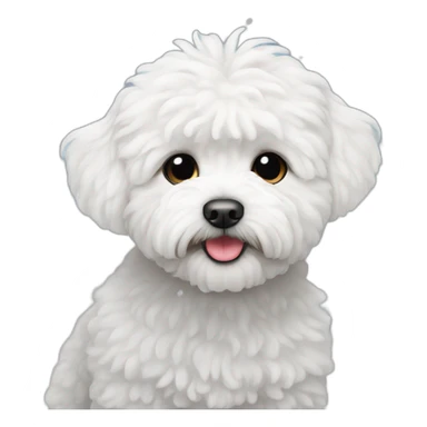 white maltipoo with snow sticker