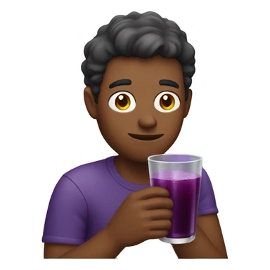 Guy drinking grape juice sticker
