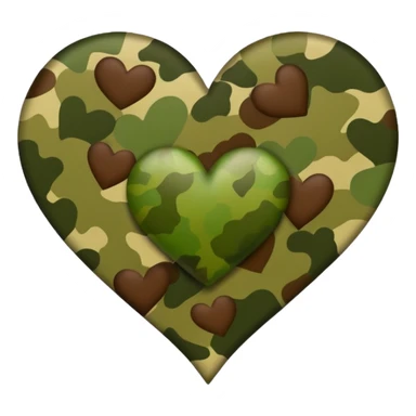 Heart camuflage sticker