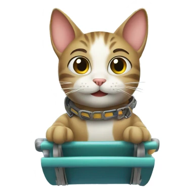 Cat on rollercoaster  sticker