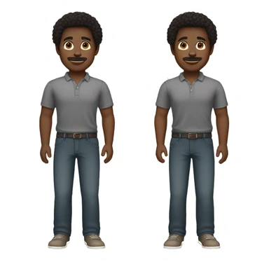 One full body black man blackish brownish 4c hair mid 20’s  sticker