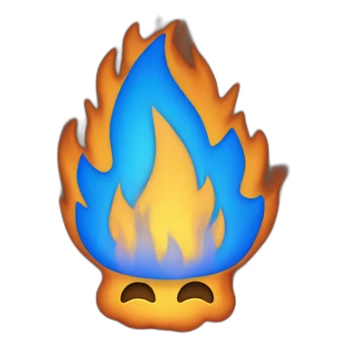 blue fire burn sticker