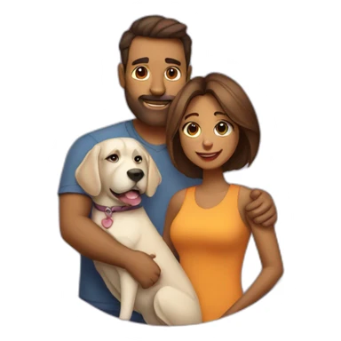 Mom, dad and daughter with dog cone corso  sticker