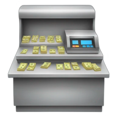 counter with money register sticker