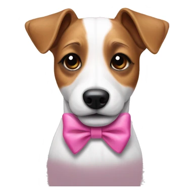 jack russell with a pink bow  sticker
