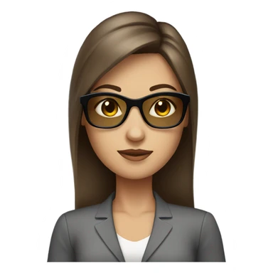 business woman with brown hair sunglasses grey eyes sticker