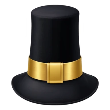 black magic hat with gold ribbon sticker