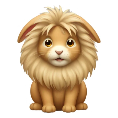 Small tan rabbit with a lions mane sticker