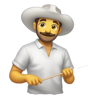 rana artista sosteniendo paleta de pintura y boina sticker