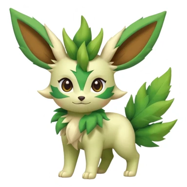Kawaii cute cool feral Sprigatito-Leafeon-Shaymin-Fakémon-hybrid (full body) sticker