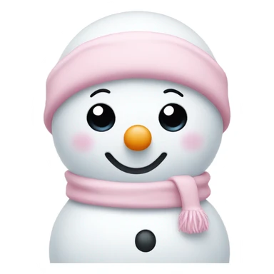 Cute white and light pink snowman sticker